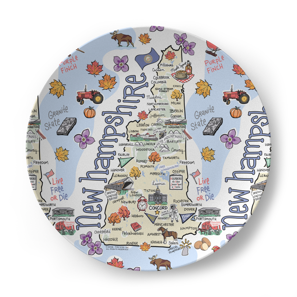 New Hampshire Map Plate