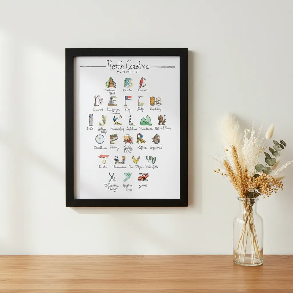 North Carolina Alphabet Art