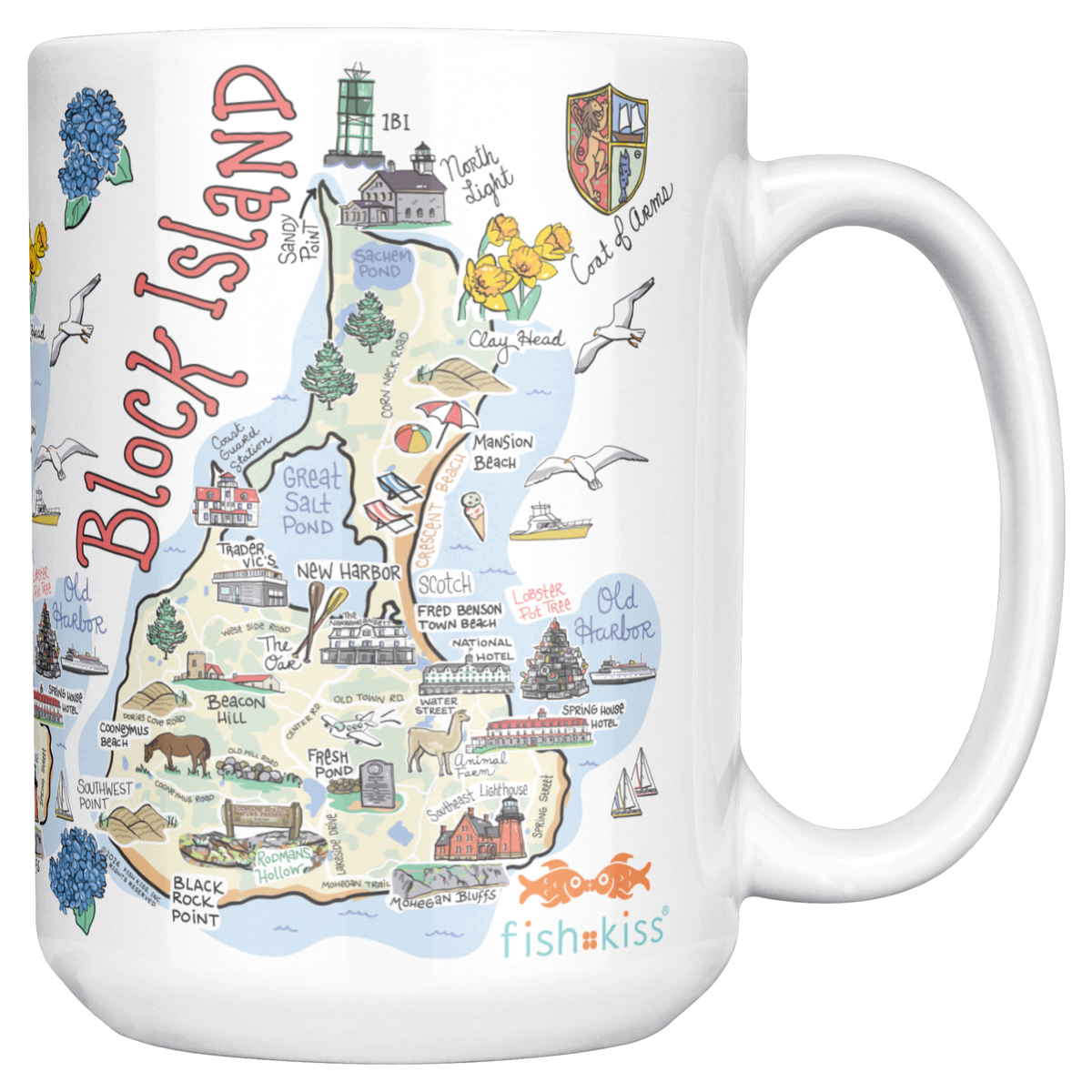 Block Island 15oz White Mug