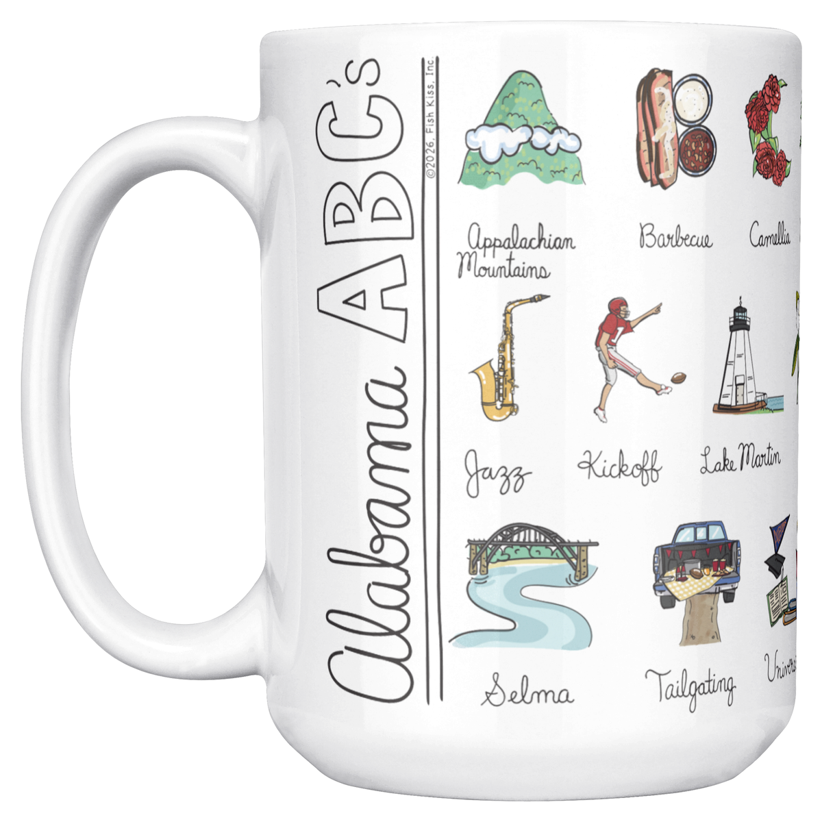 State Alphabet 15oz White Mug