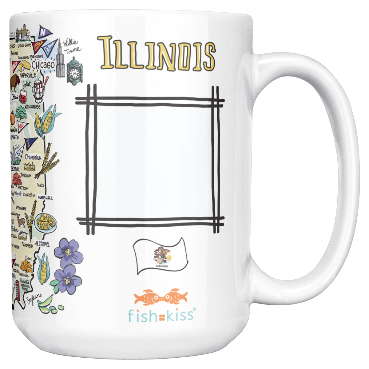 Illinois 15oz White Mug