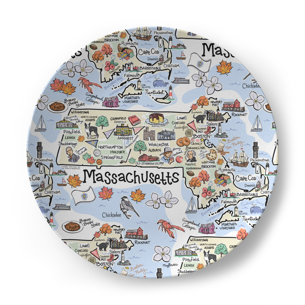 Massachusetts Map Plate