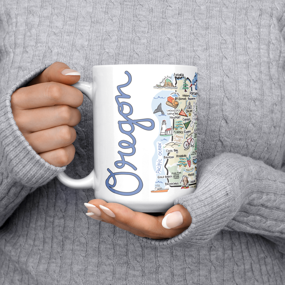 Oregon 15oz White Mug