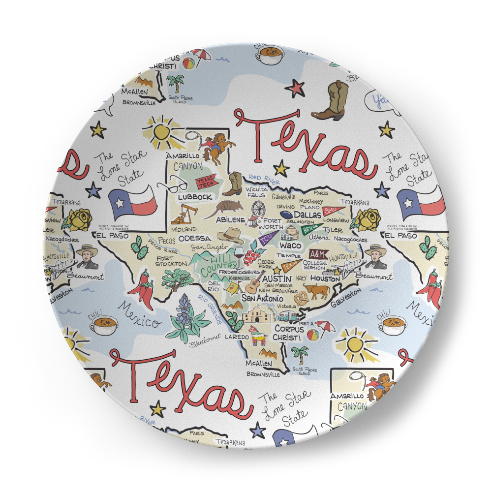 Texas Map Plate