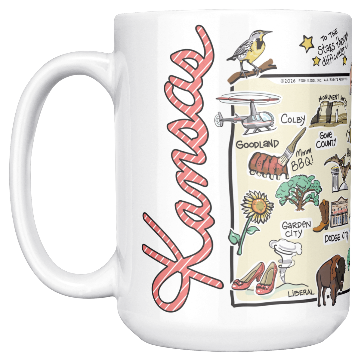 Kansas 15oz White Mug