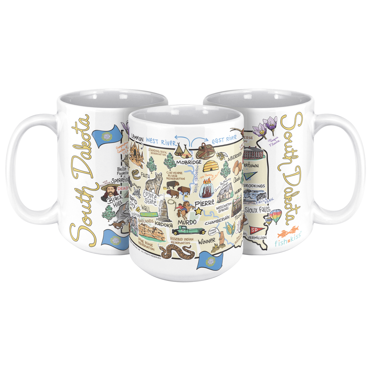 South Dakota 15oz White Mug