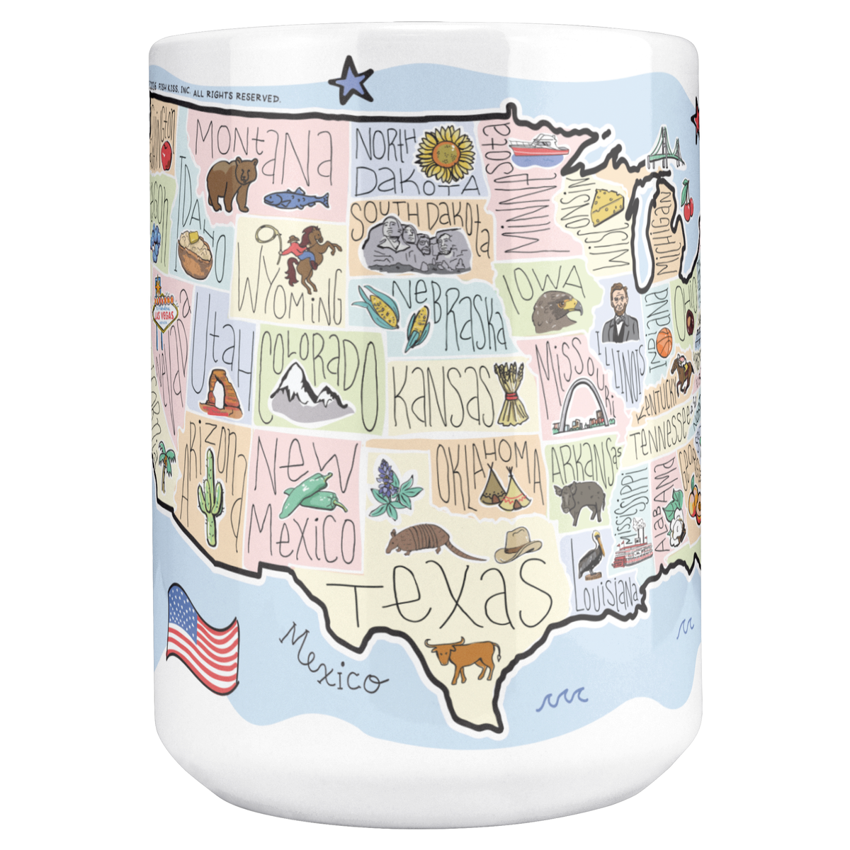 America 15oz White Mug