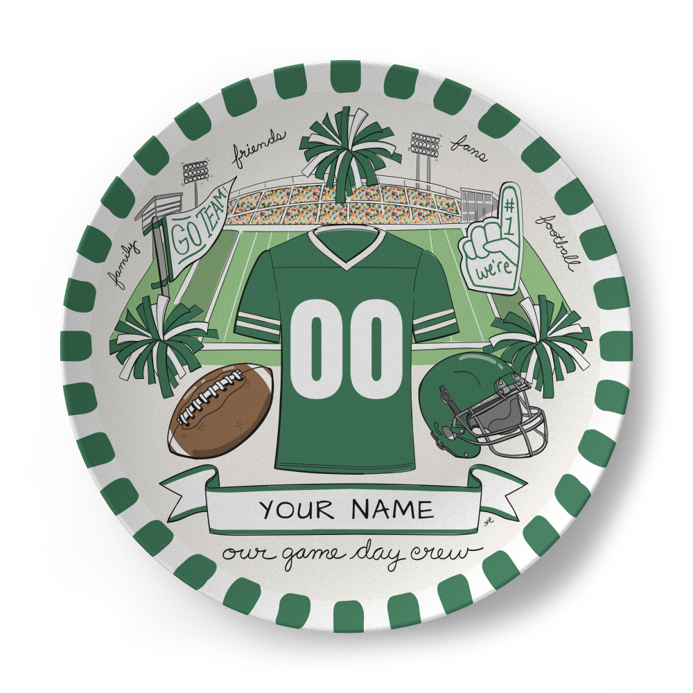 Our Game Day Crew Plate - Green