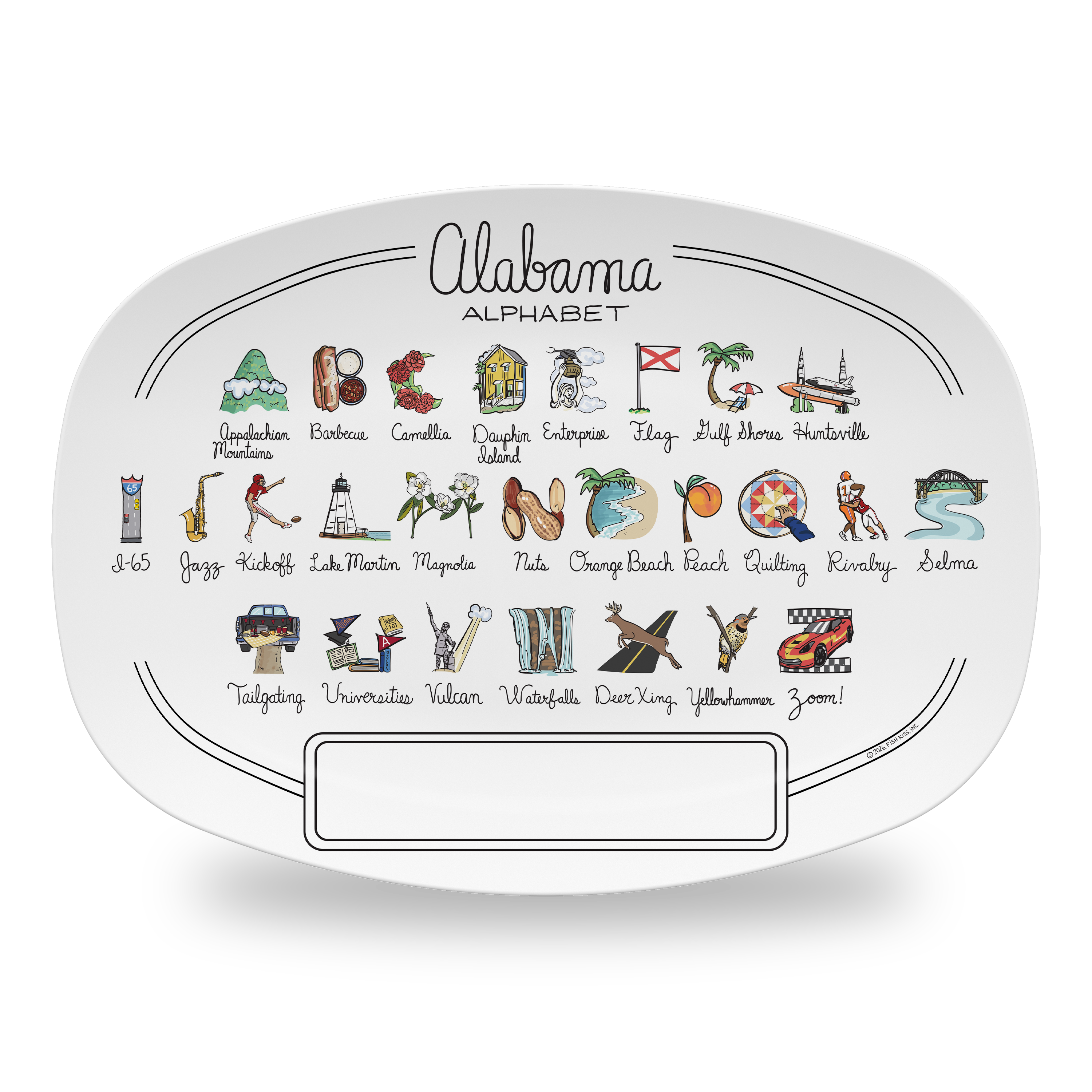 Custom Alabama Alphabet Platter