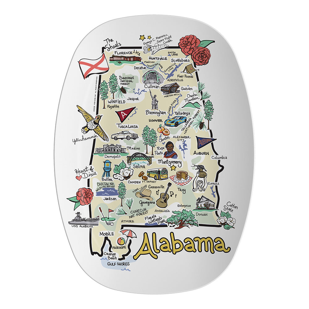 Alabama Map Platter