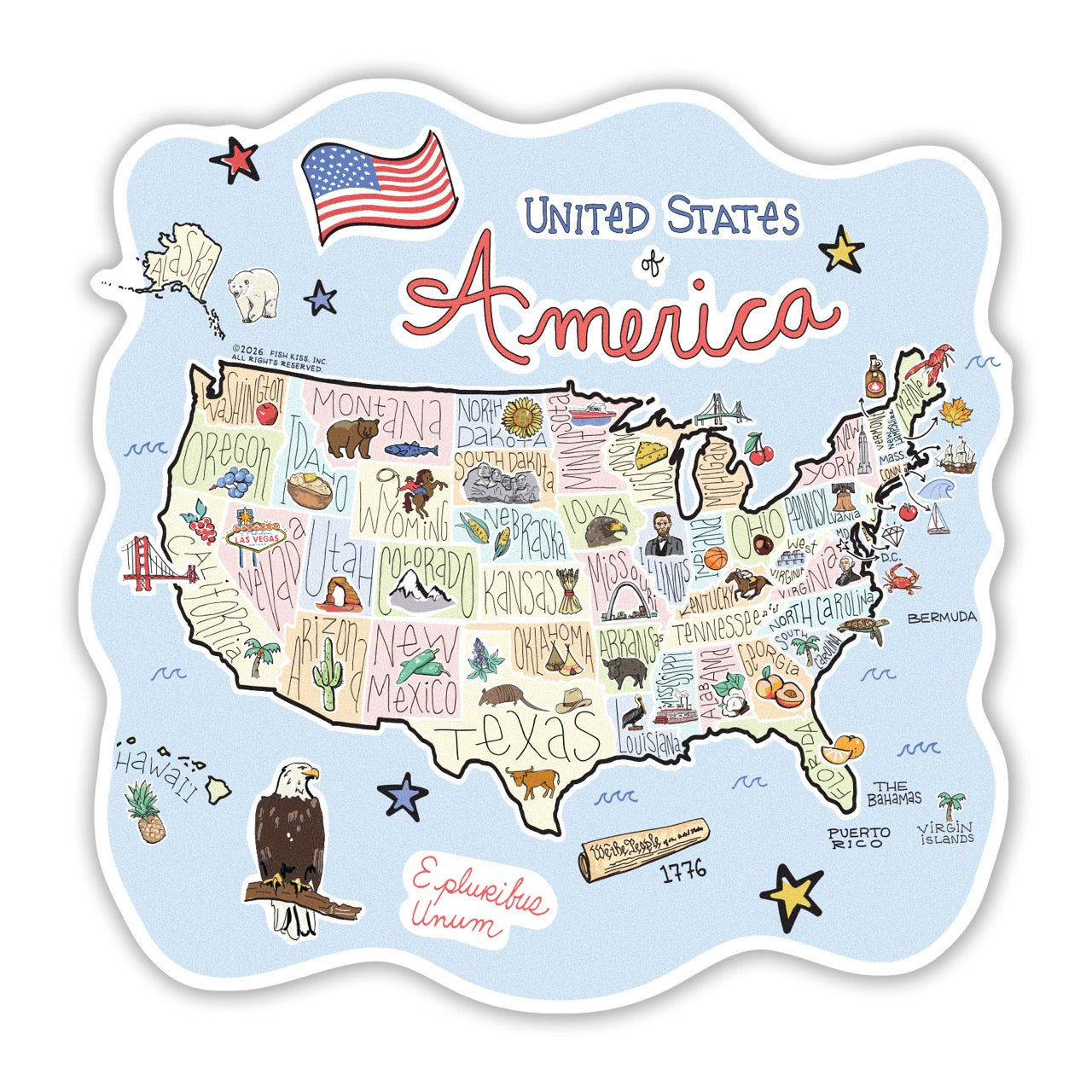 America State Map Sticker