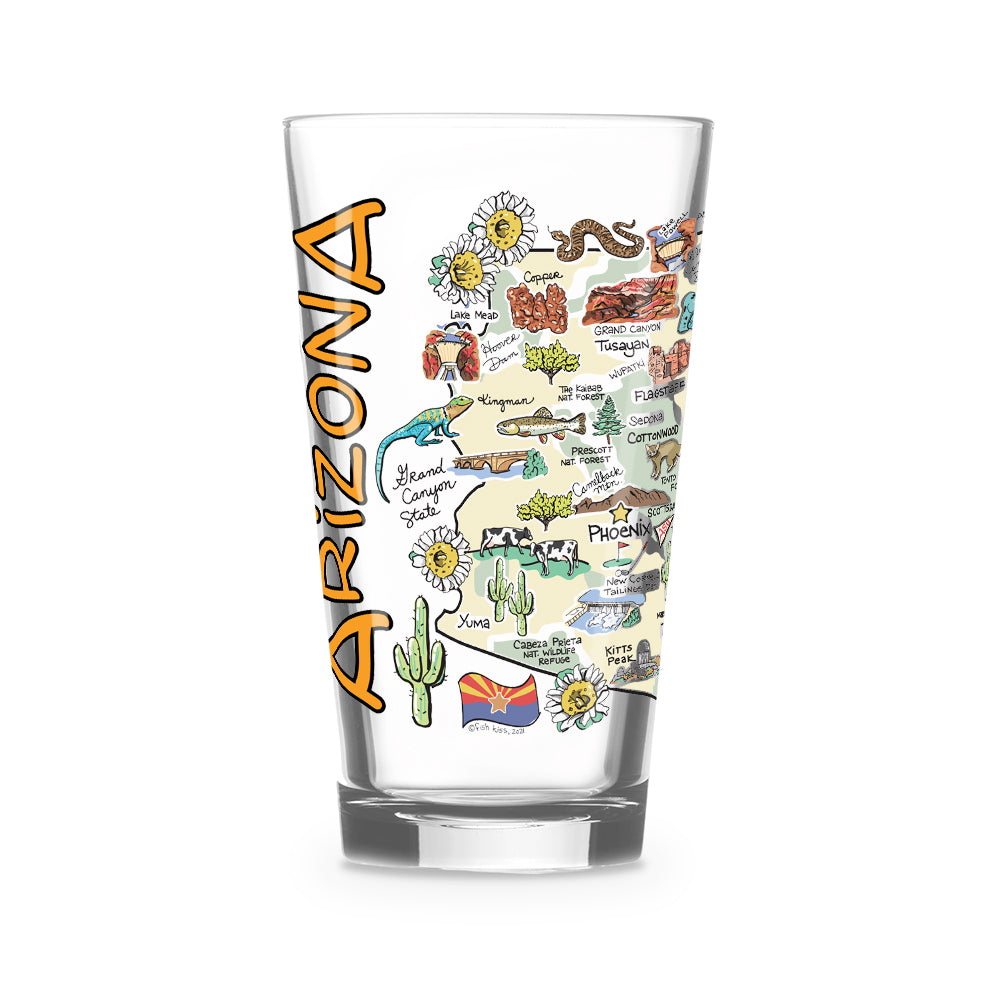 Arizona Map Glass
