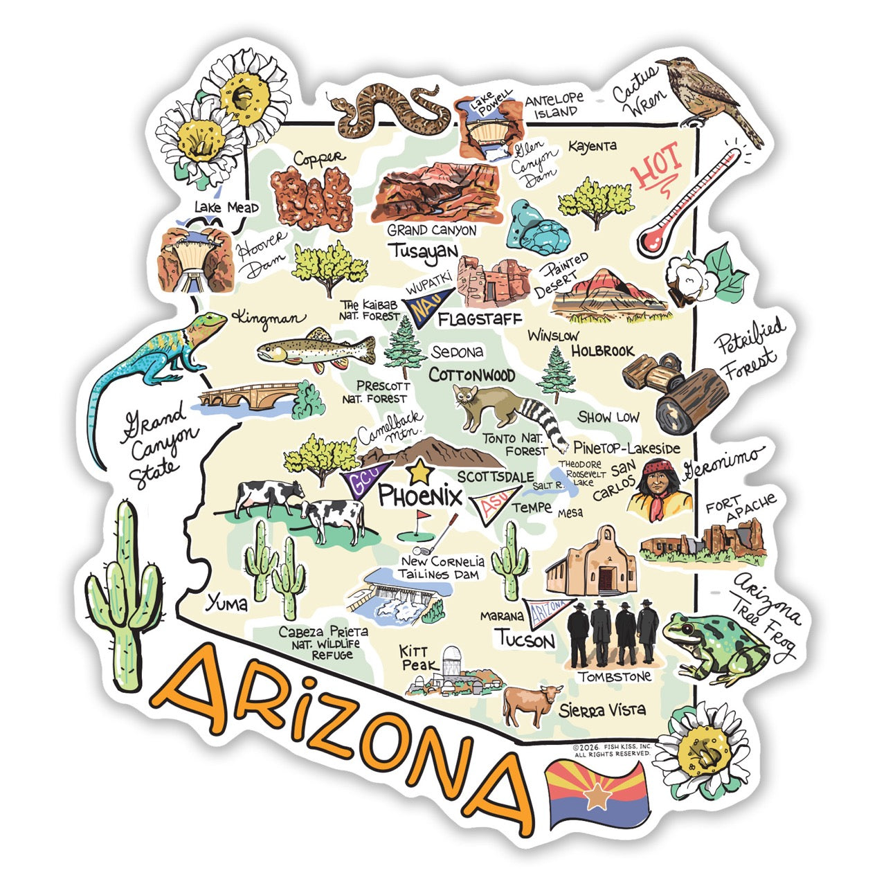Arizona State Map Sticker