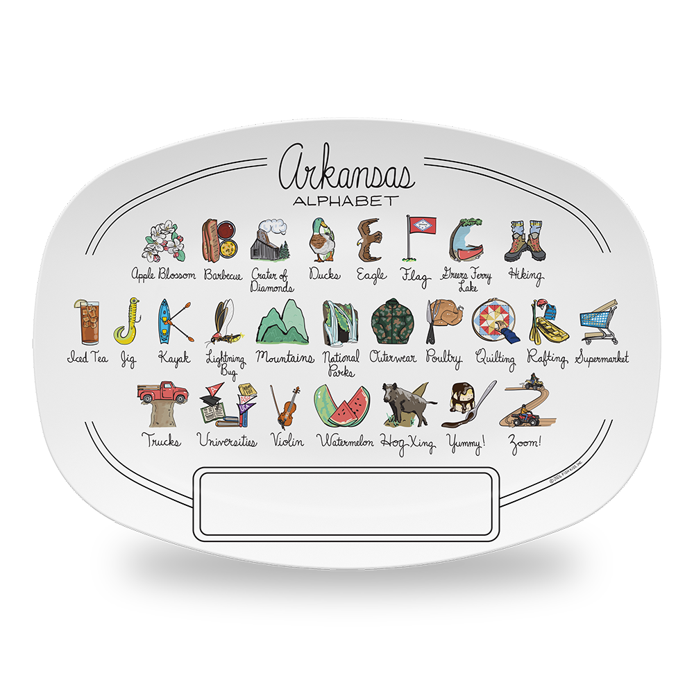 Custom Arkansas Alphabet Platter