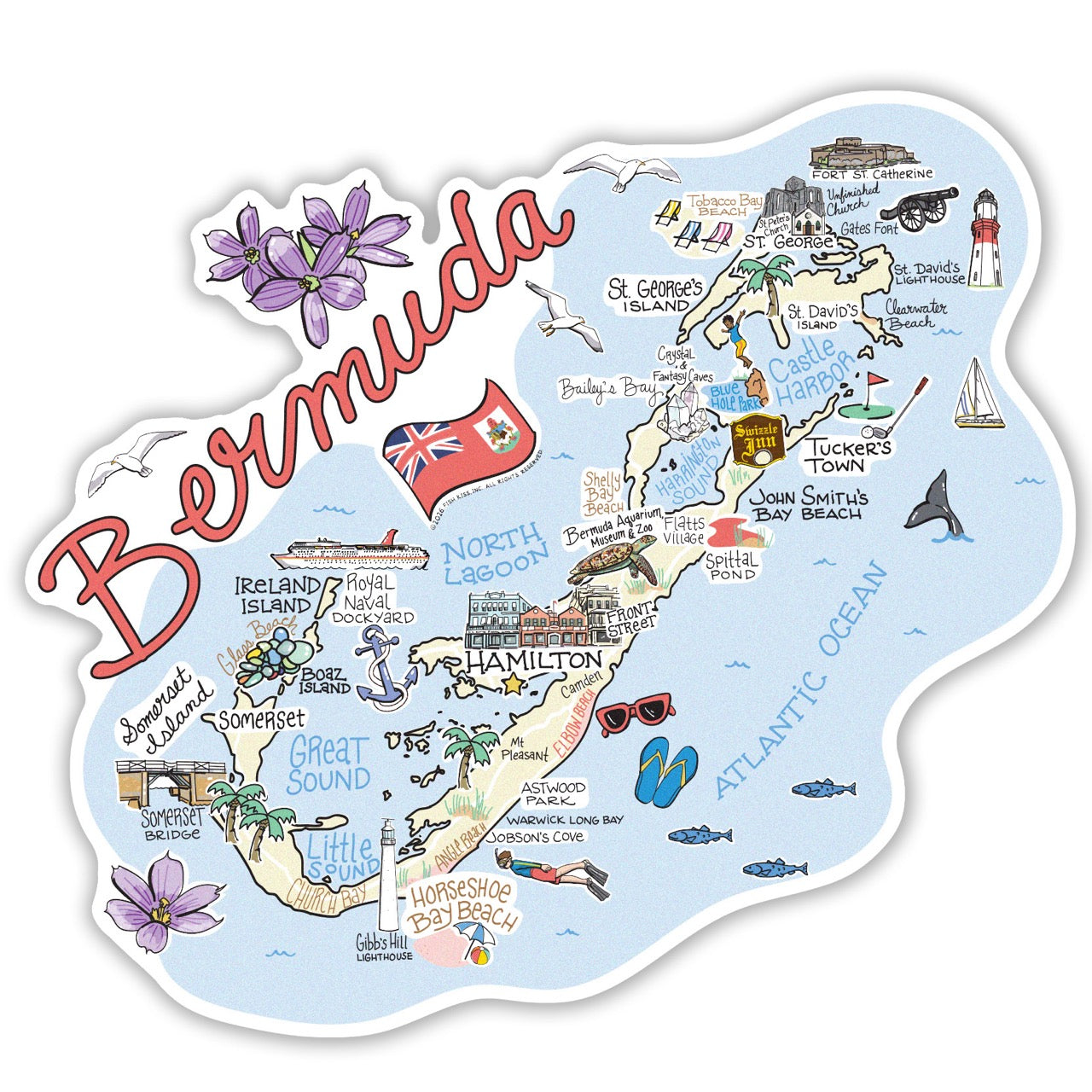 Bermuda State Map Sticker