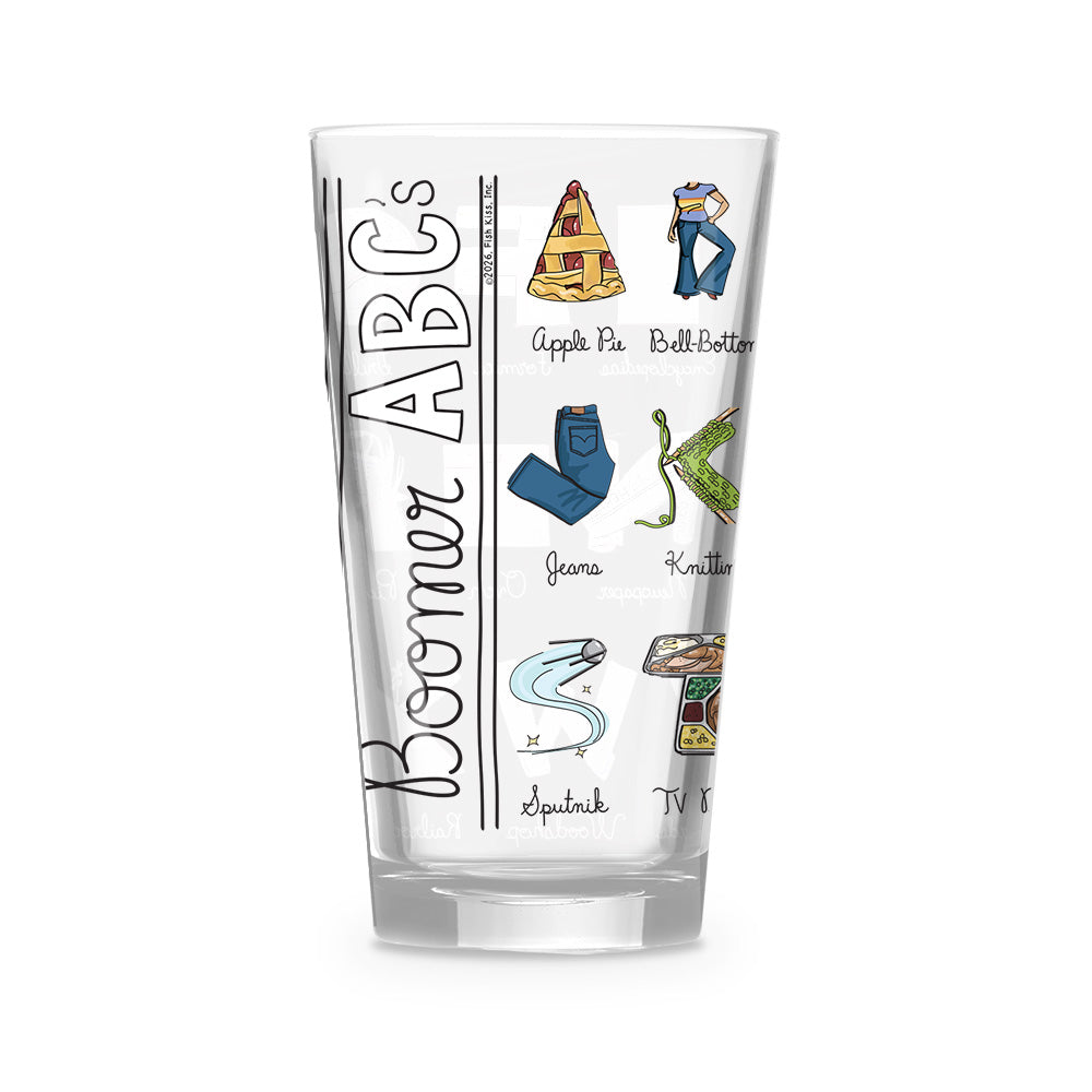 Boomer Alphabet 16 oz. Glass