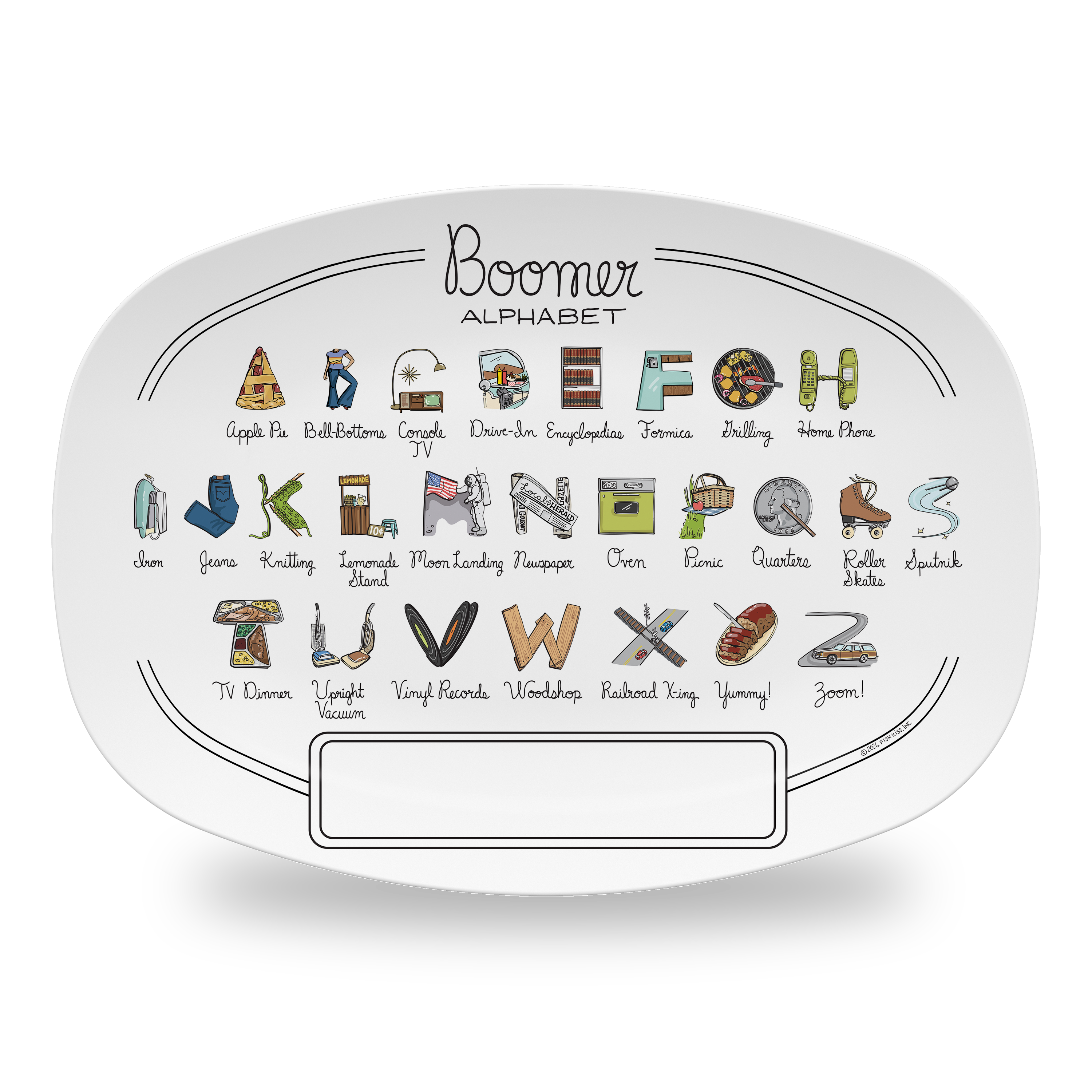 Custom Boomer Alphabet Platter