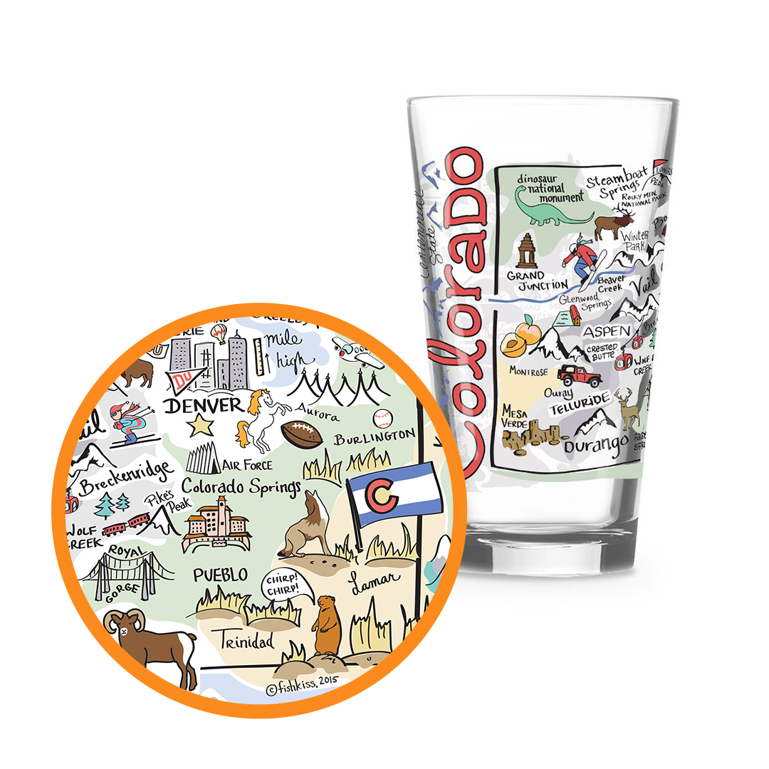 Colorado Map Glass