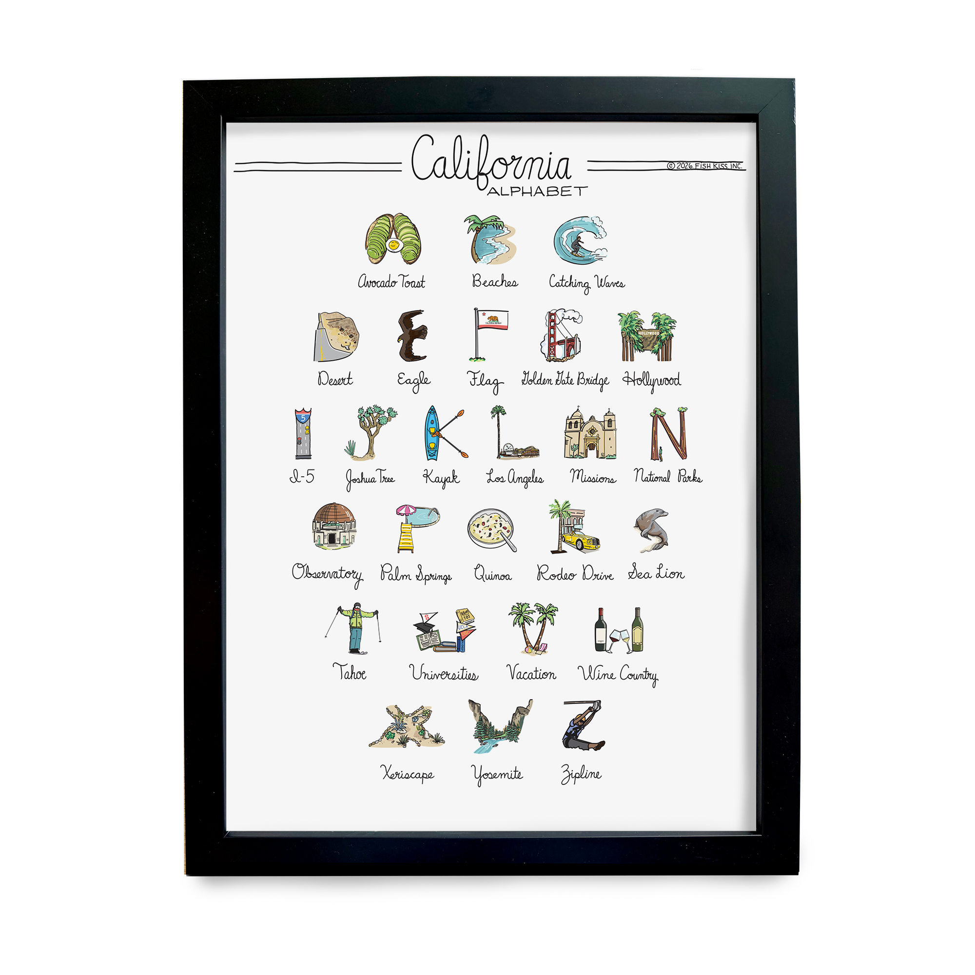 California Alphabet Art