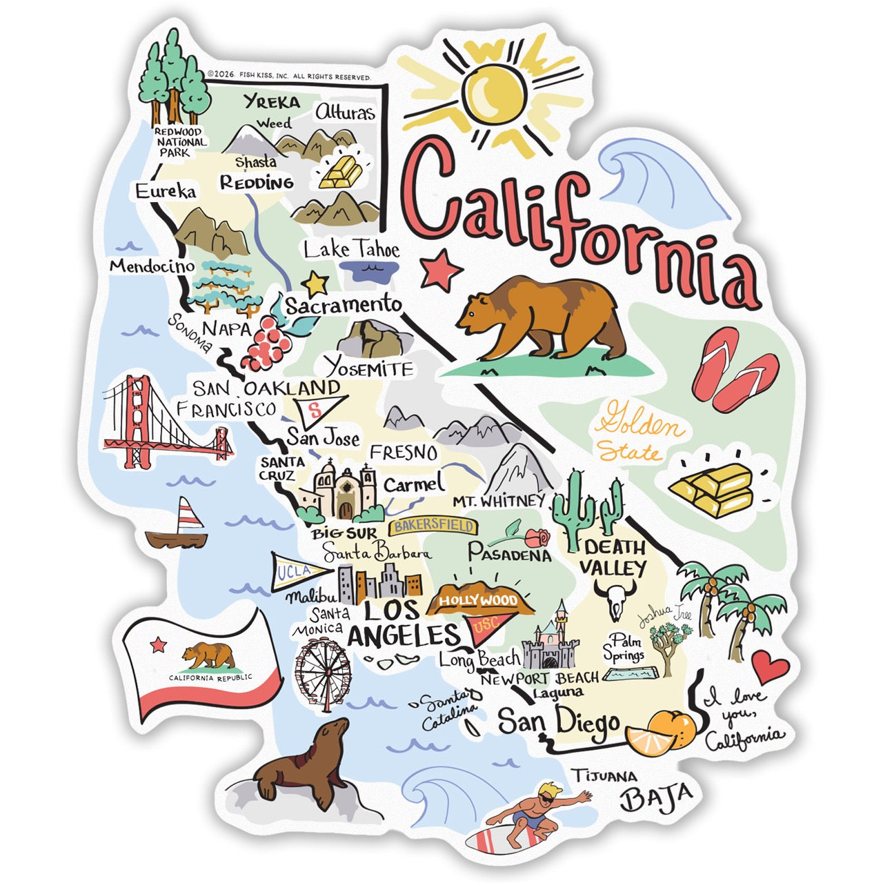 California State Map Sticker