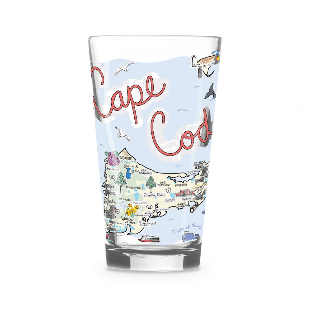 Cape Cod Map Glass