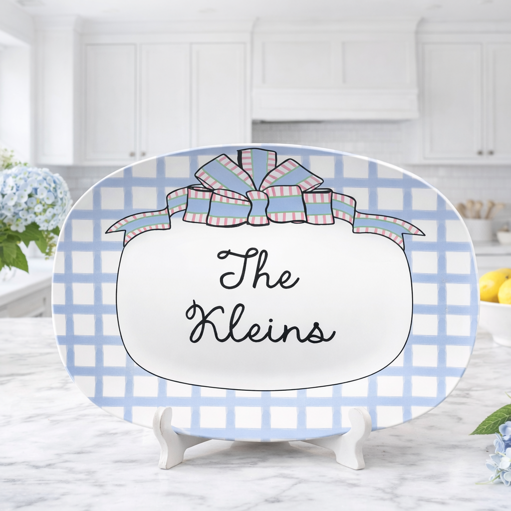 Custom Family Platter - Blue Bow