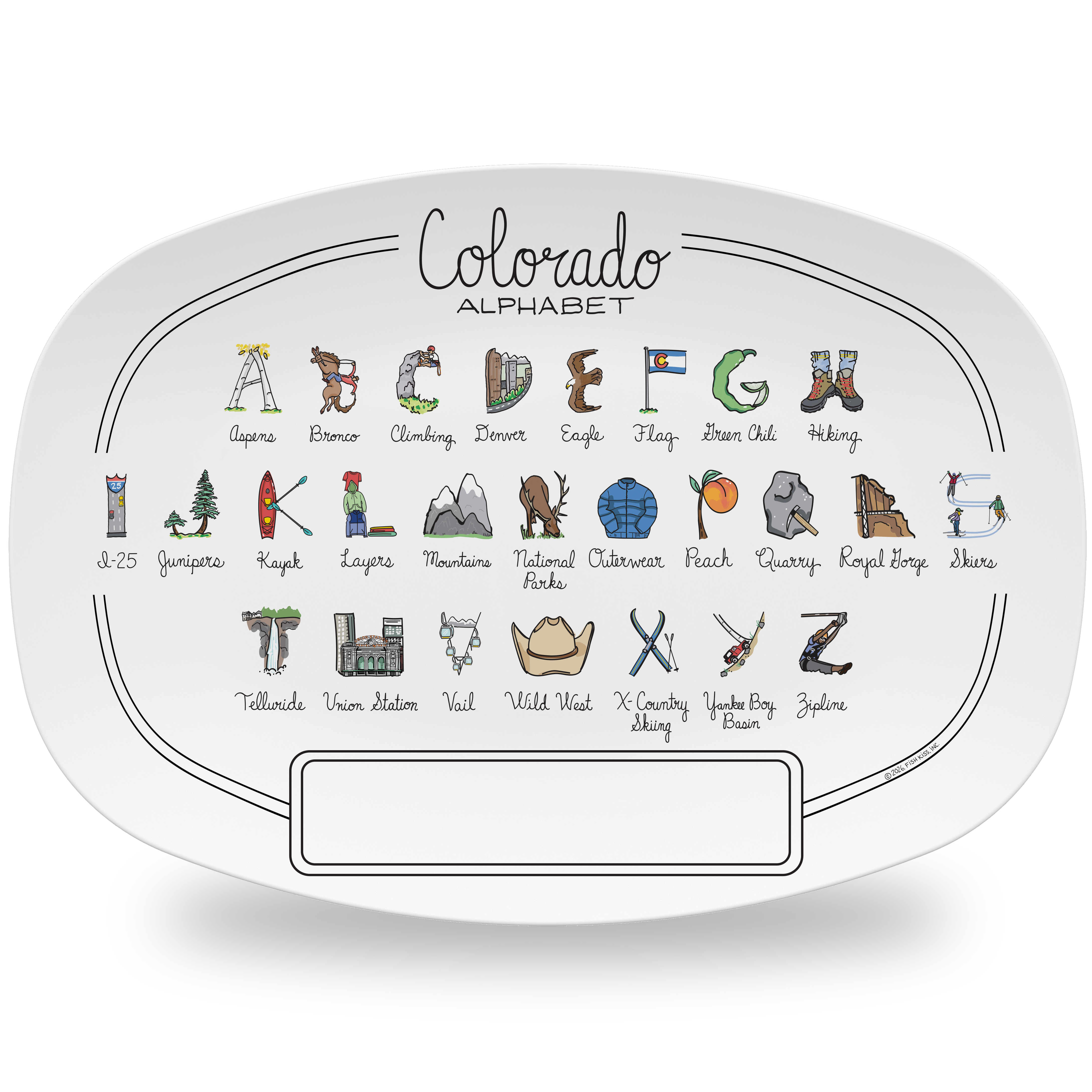 Custom Colorado Alphabet Platter
