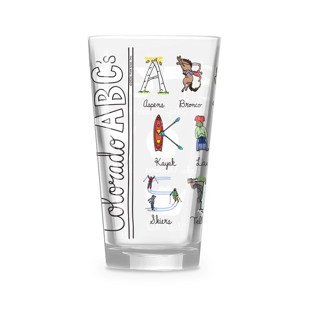 Colorado Alphabet 16 oz. Glass