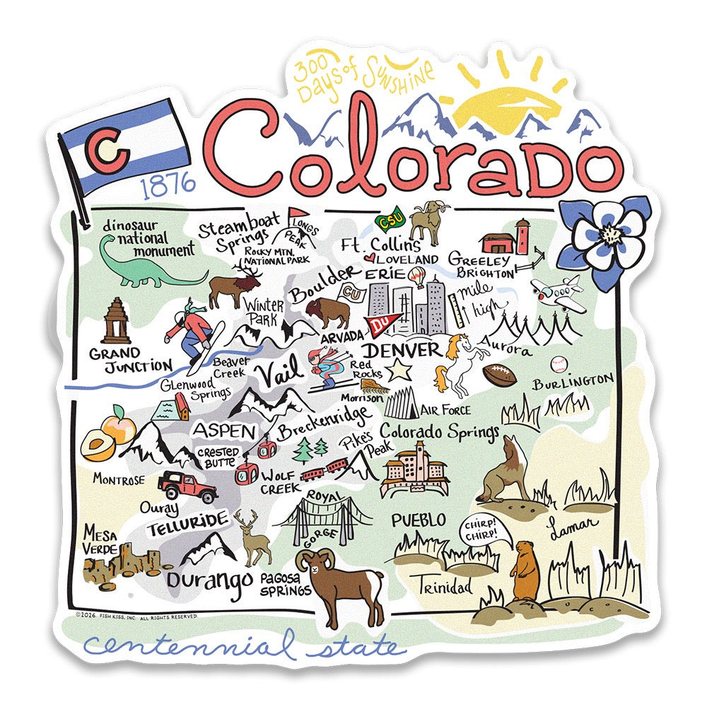 Colorado State Map Sticker