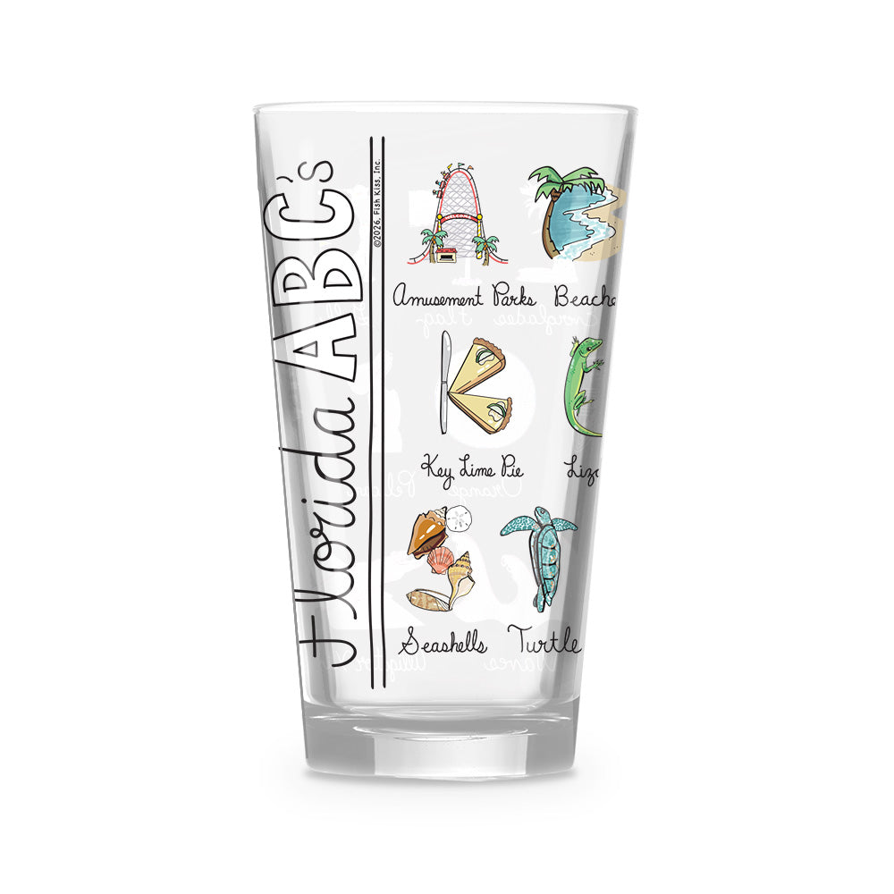 Florida Alphabet 16 oz. Glass