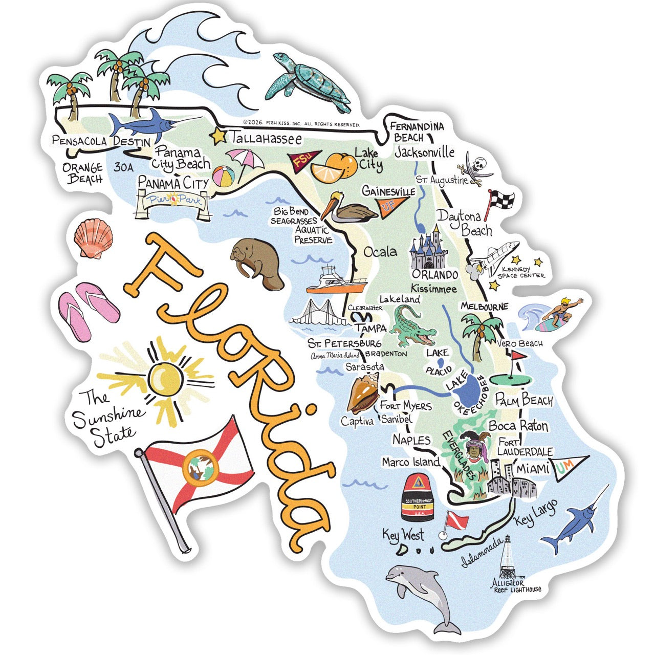 Florida State Map Sticker