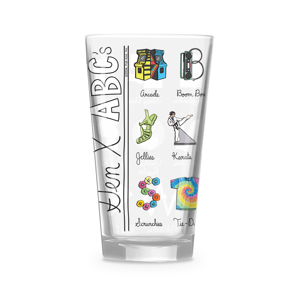 Gen X Alphabet 16 oz. Glass
