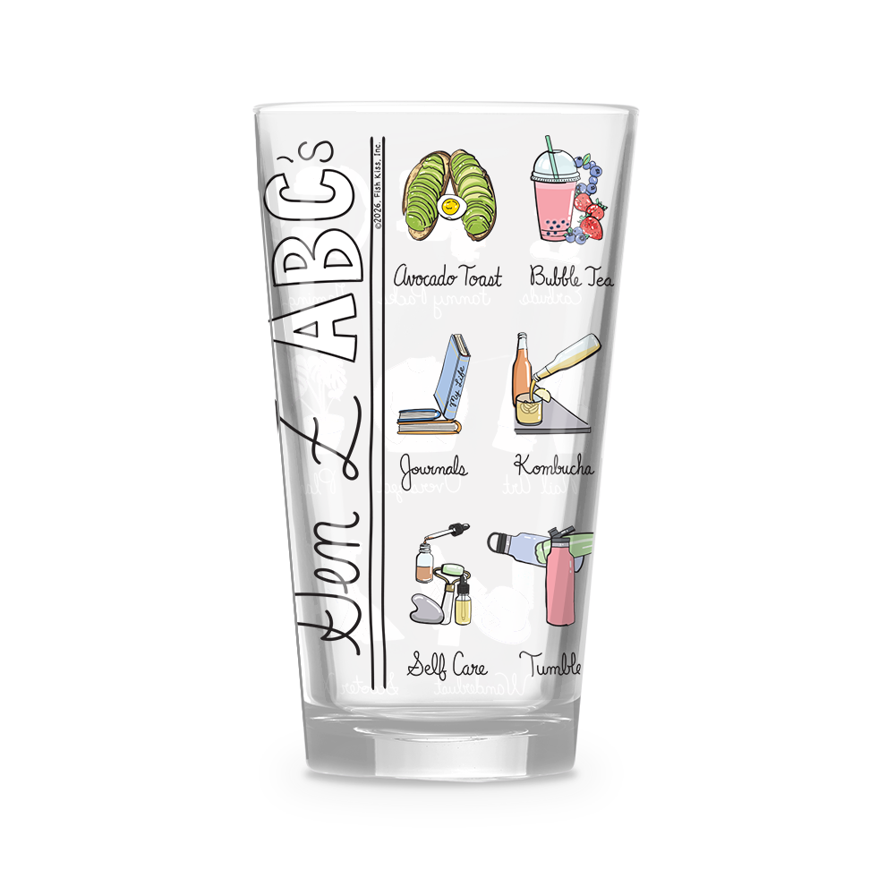 Gen Z Alphabet 16 oz. Glass
