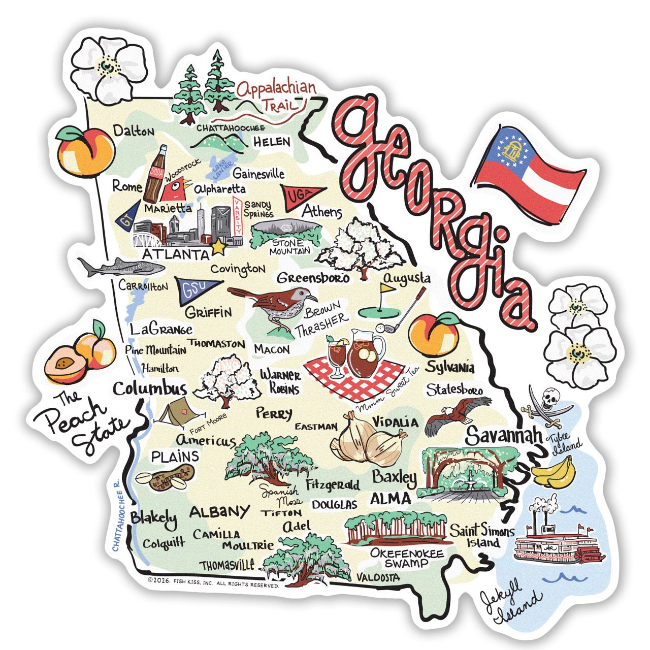 Georgia State Map Sticker