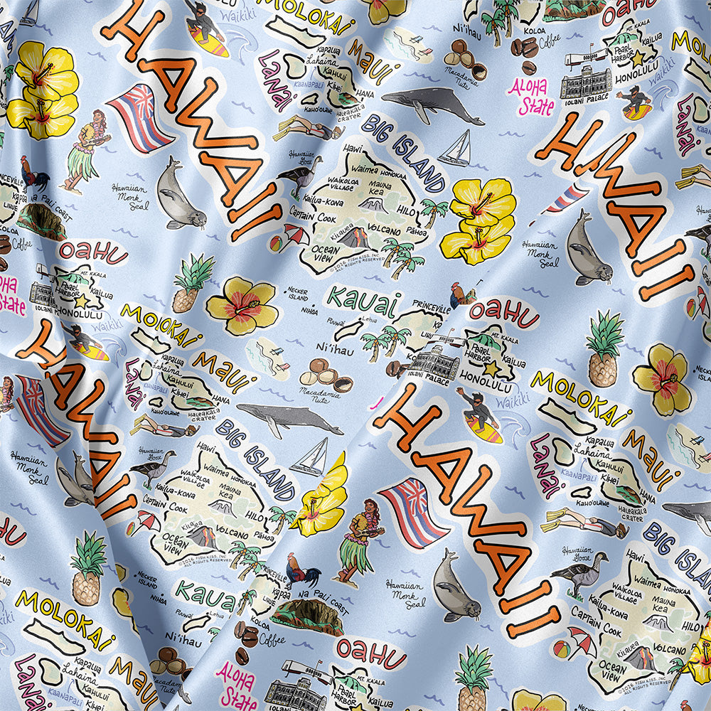 State Map Long Sleeve Satin Pajamas