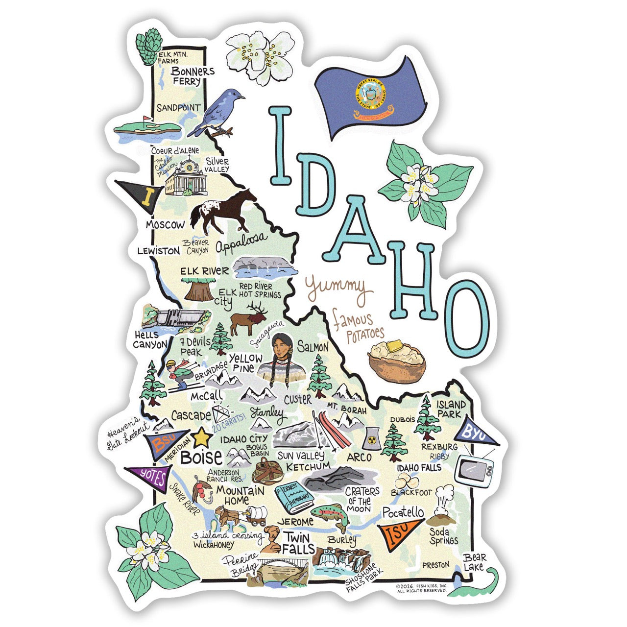 Idaho State Map Sticker