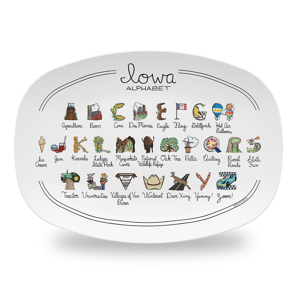 Iowa Alphabet Platter