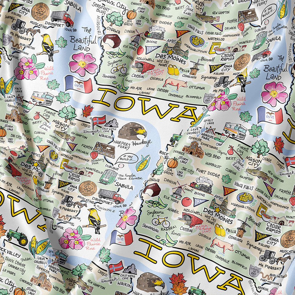 State Map Long Sleeve Satin Pajamas