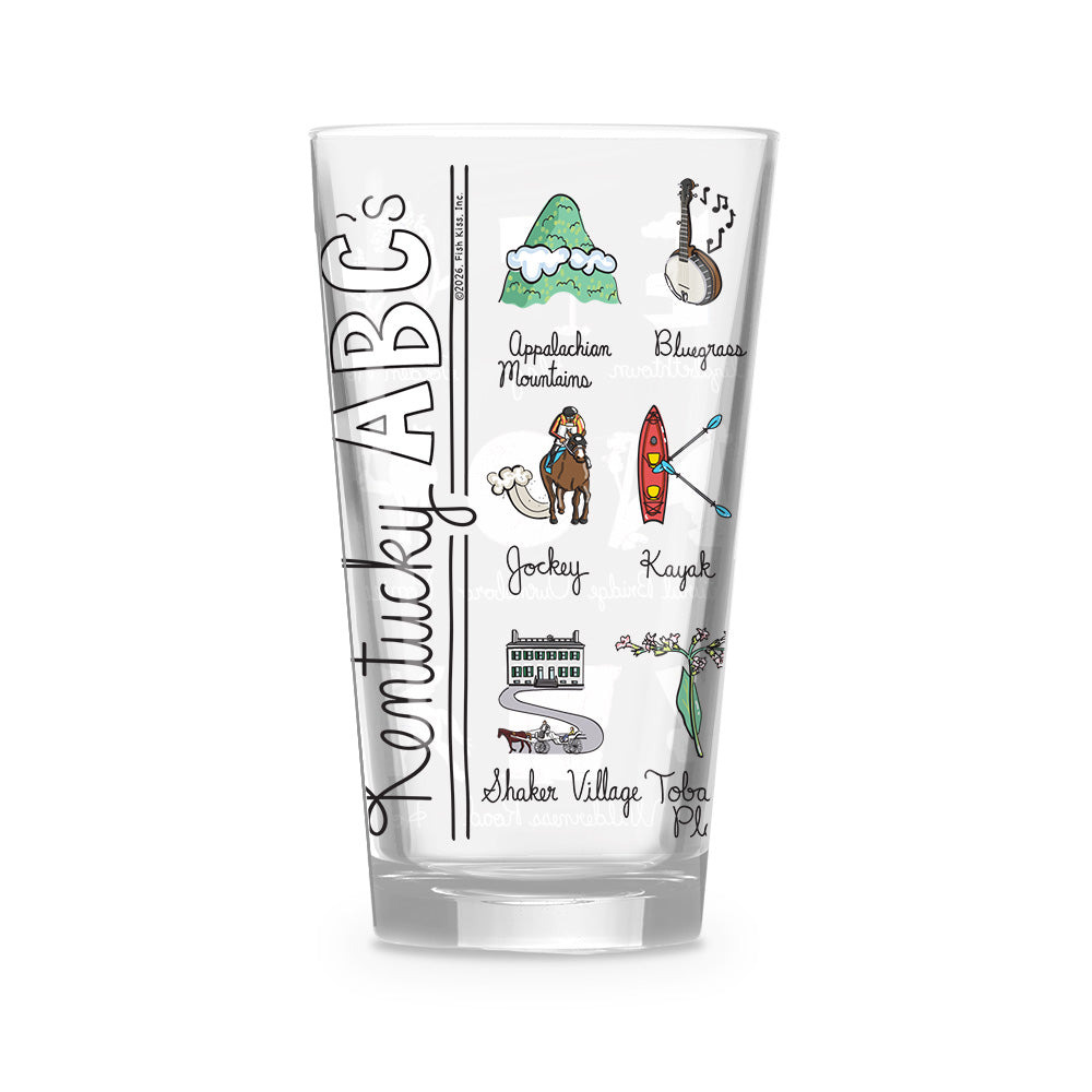 Kentucky Alphabet 16 oz. Glass