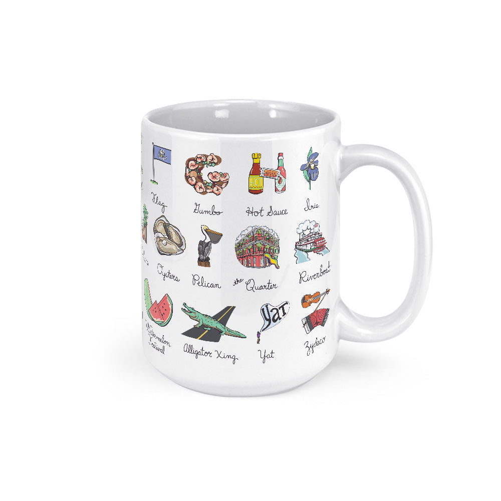 Louisiana Alphabet Mug