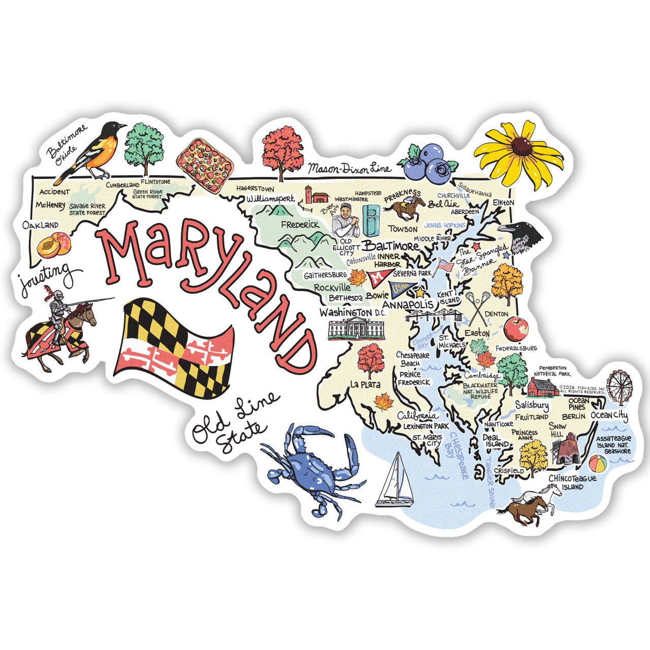 Maryland State Map Sticker