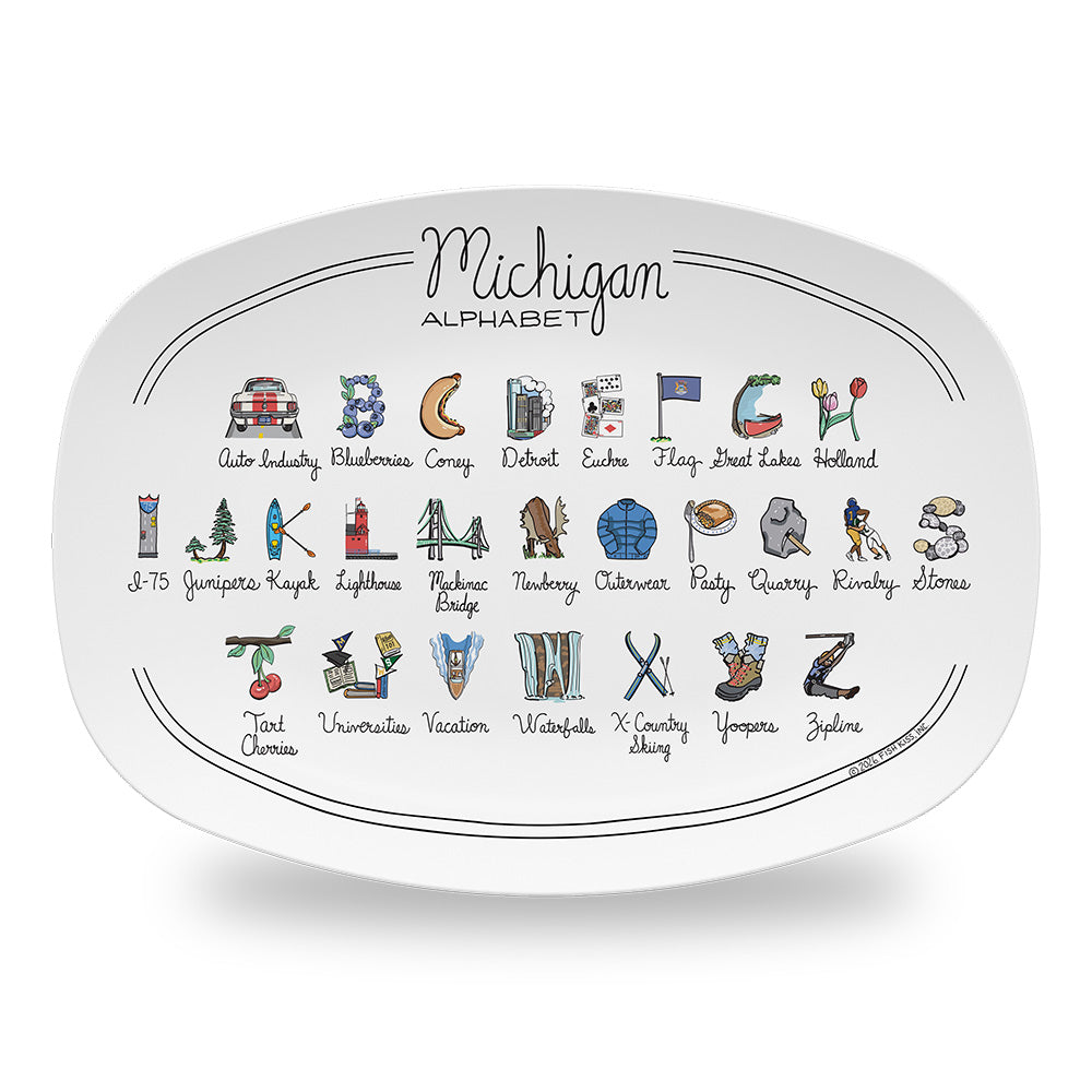 Michigan Alphabet Platter