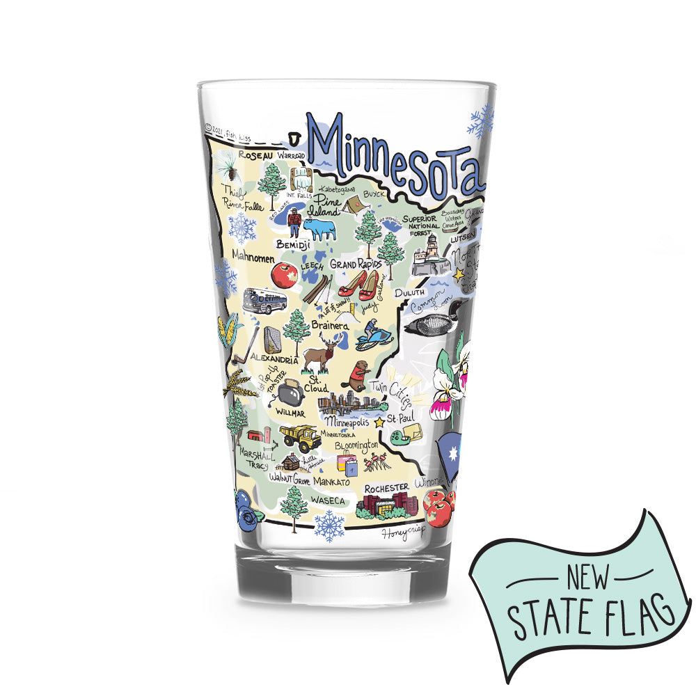 Minnesota Map Glass