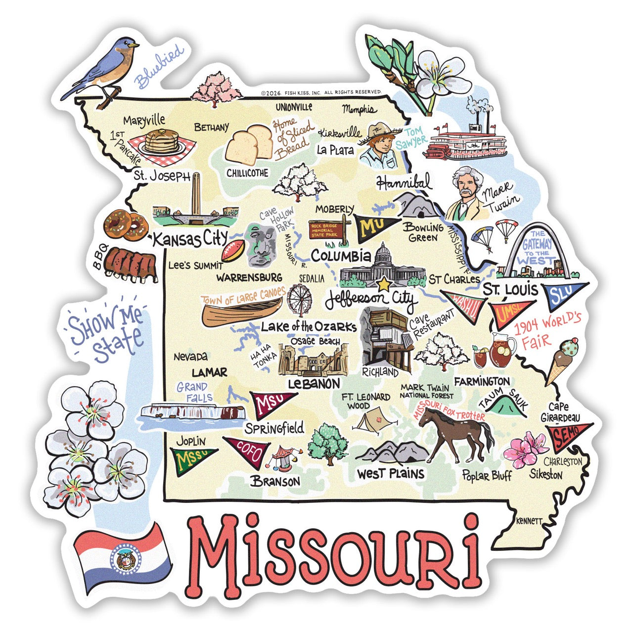 Missouri State Map Sticker