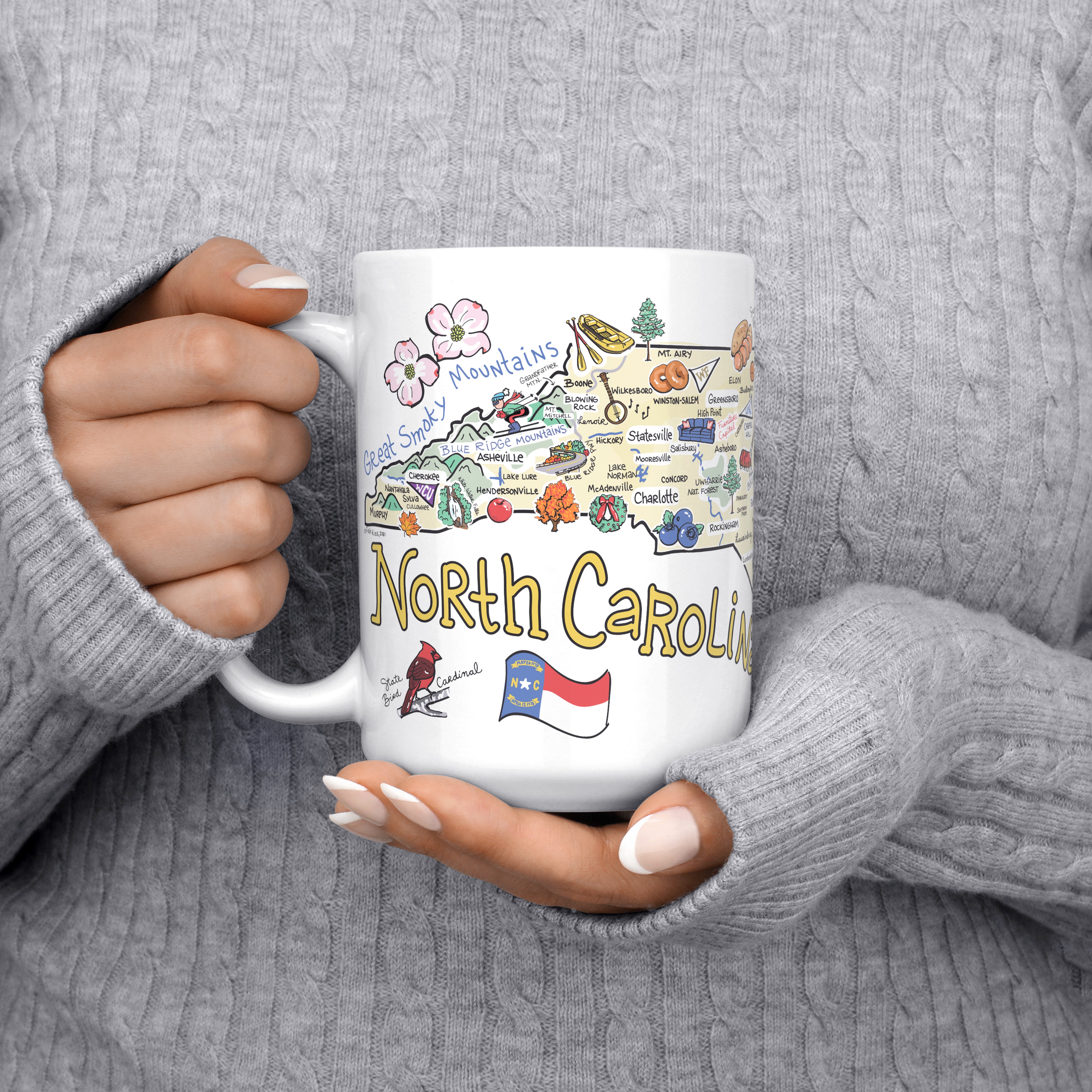 Custom North Carolina Map Mug