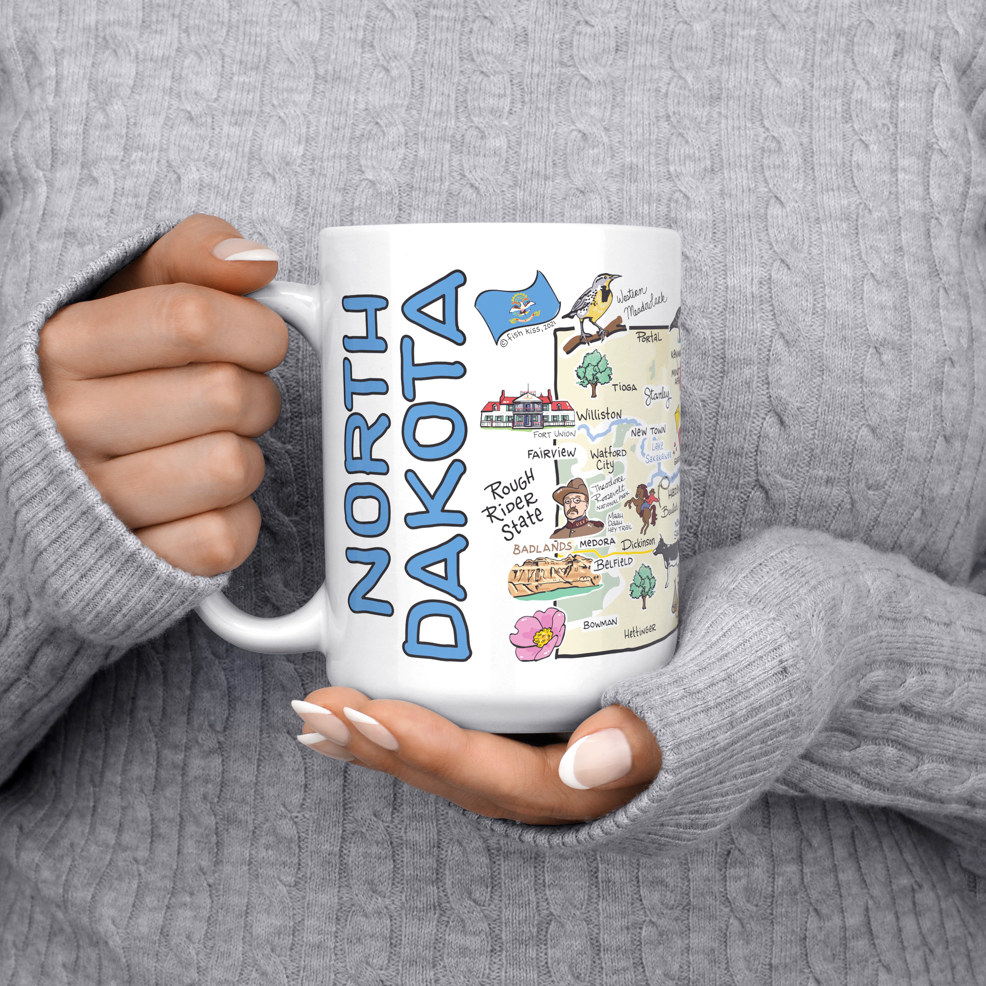 Custom North Dakota Map Mug