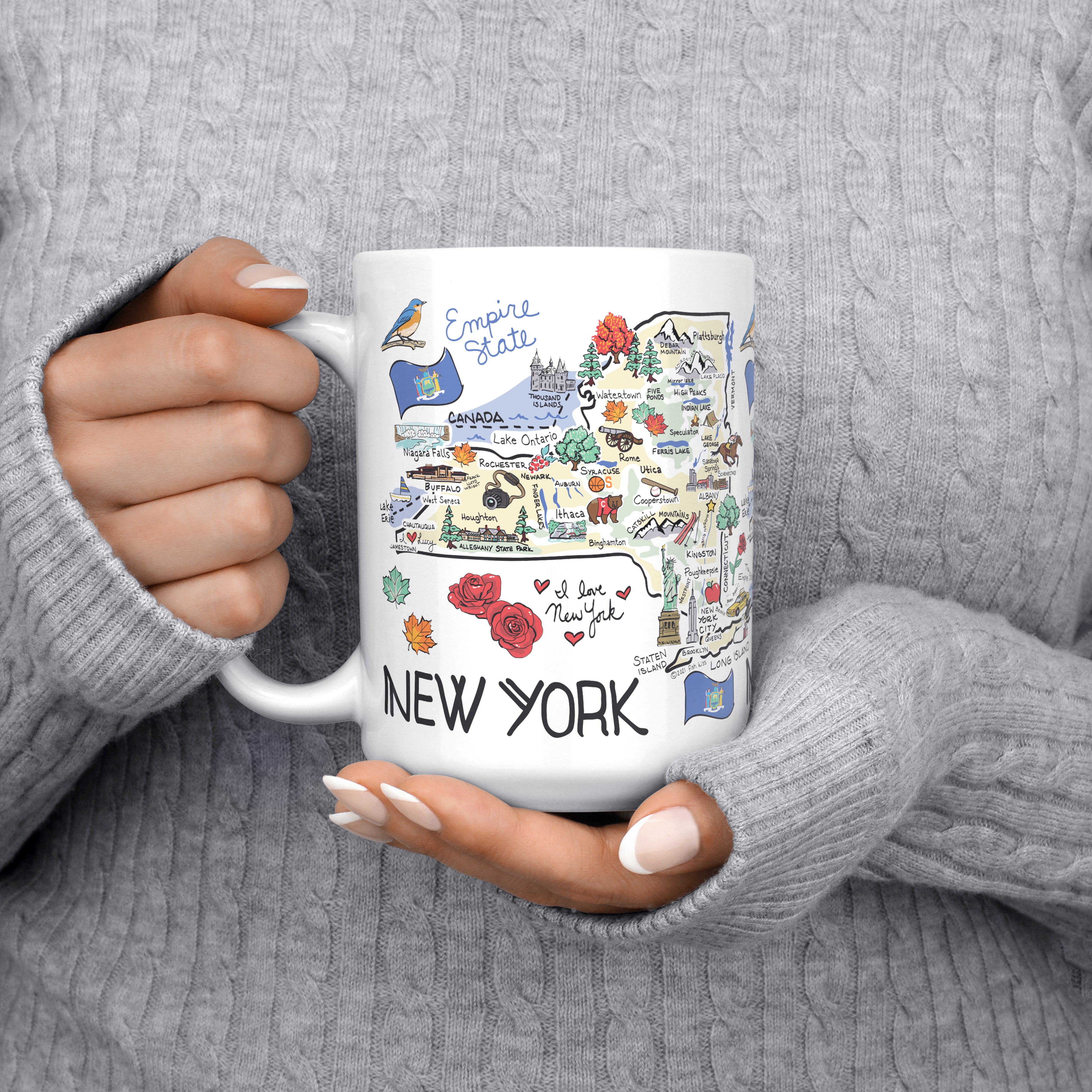 Custom New York Map Mug