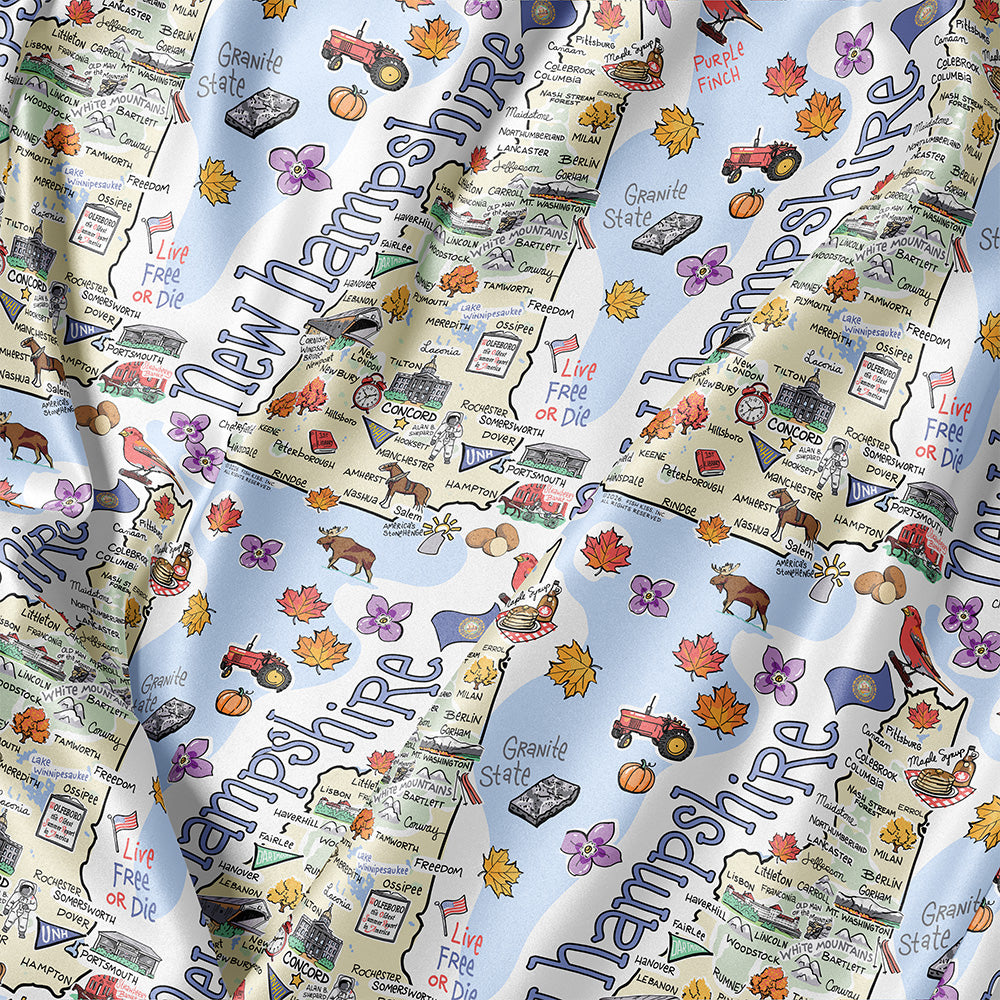 State Map Long Sleeve Satin Pajamas