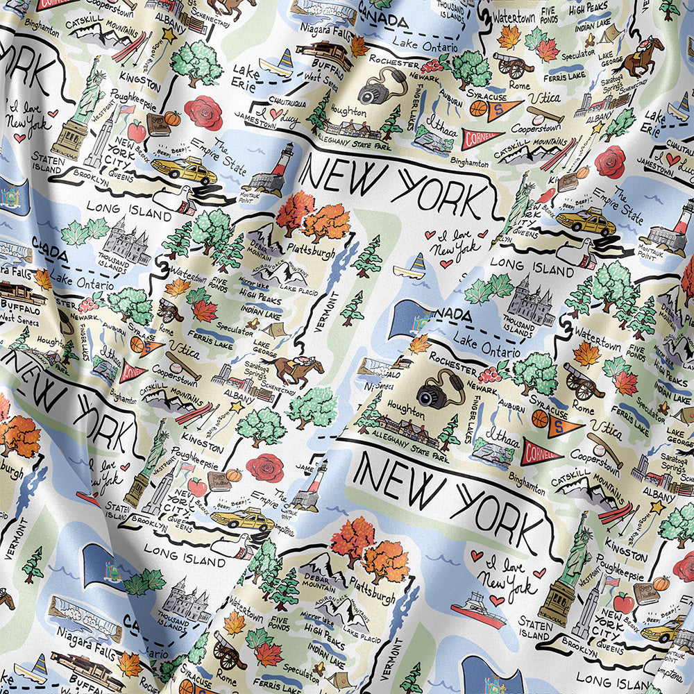 State Map Long Sleeve Satin Pajamas