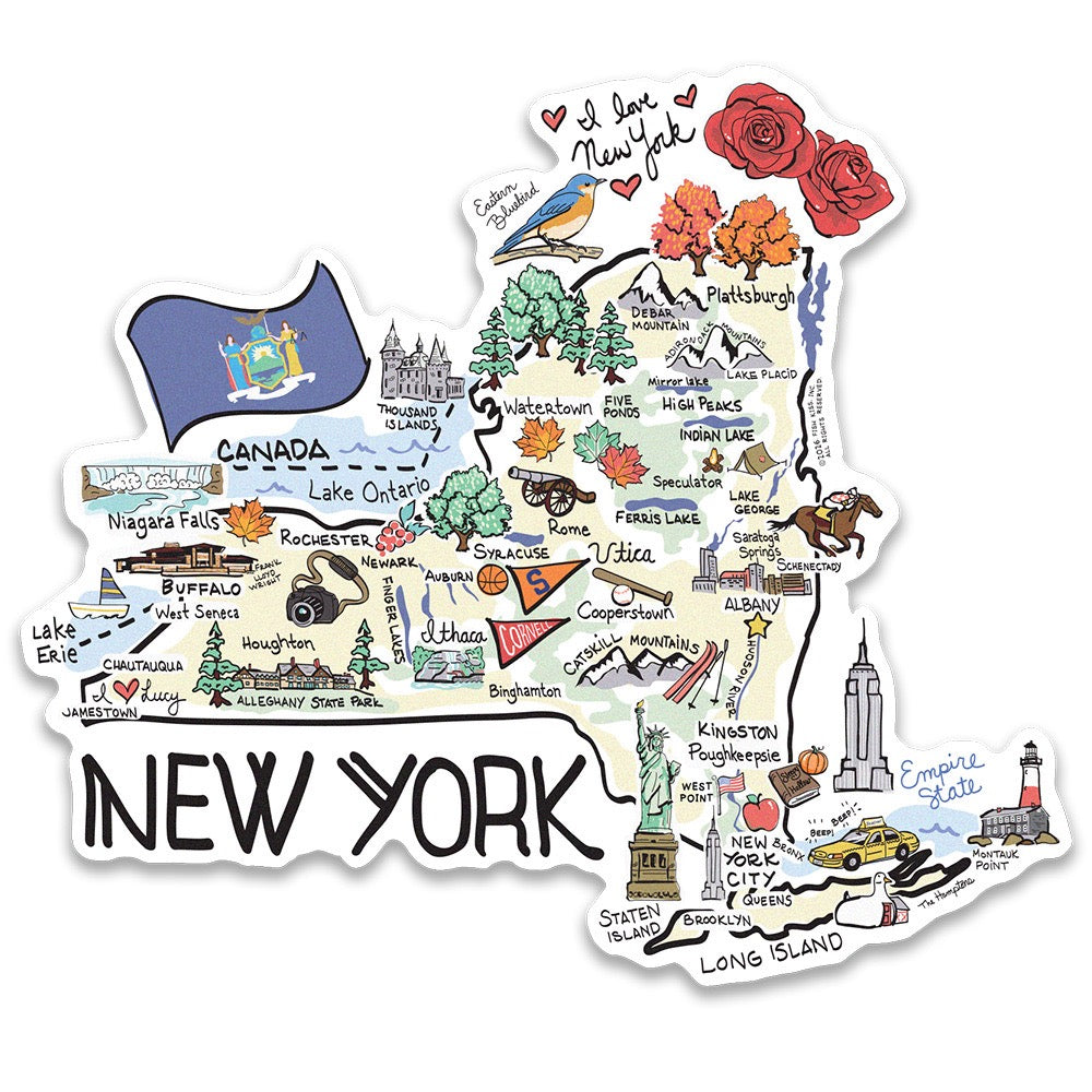 New York State Map Sticker